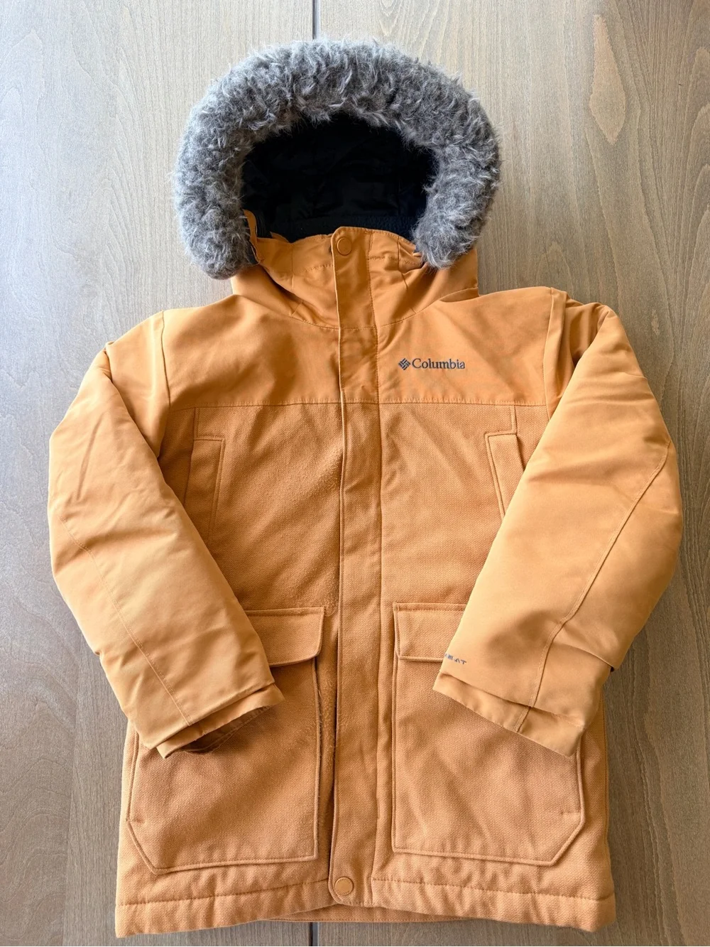 Columbia Omni Heat Winter Parka Jacket Youth Size S Faux Fur Hood
